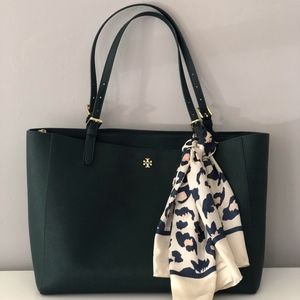 Tory Burch Hunter Green York Buckle Small Tote